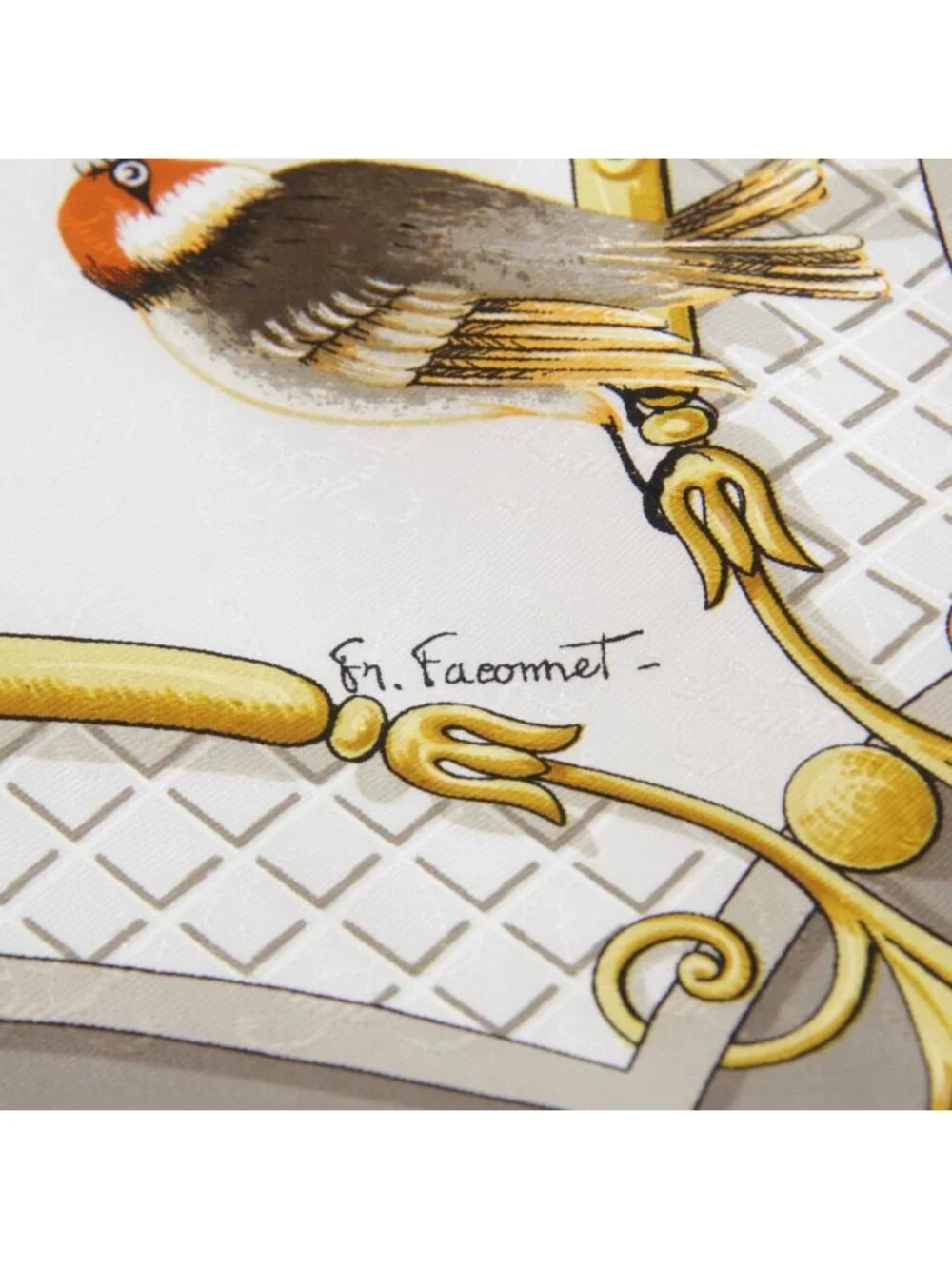 Hermes Carre 90 Significant Key to Freedom Judgment Chest with Scarf Silk